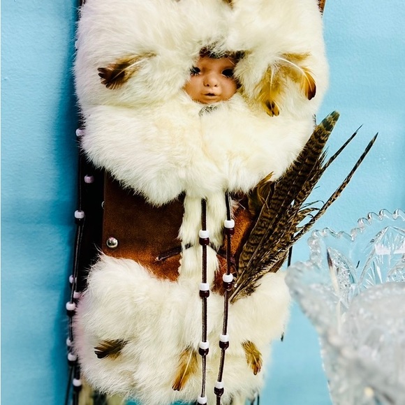 Vintage Native American Papoose Cradleboard - Picture 2 of 2